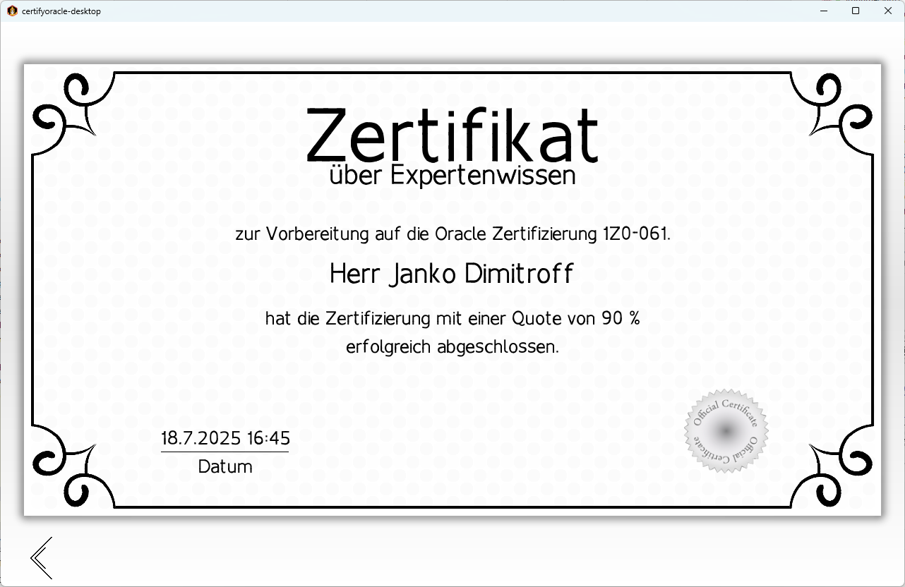 CertOra - SuccessScreen