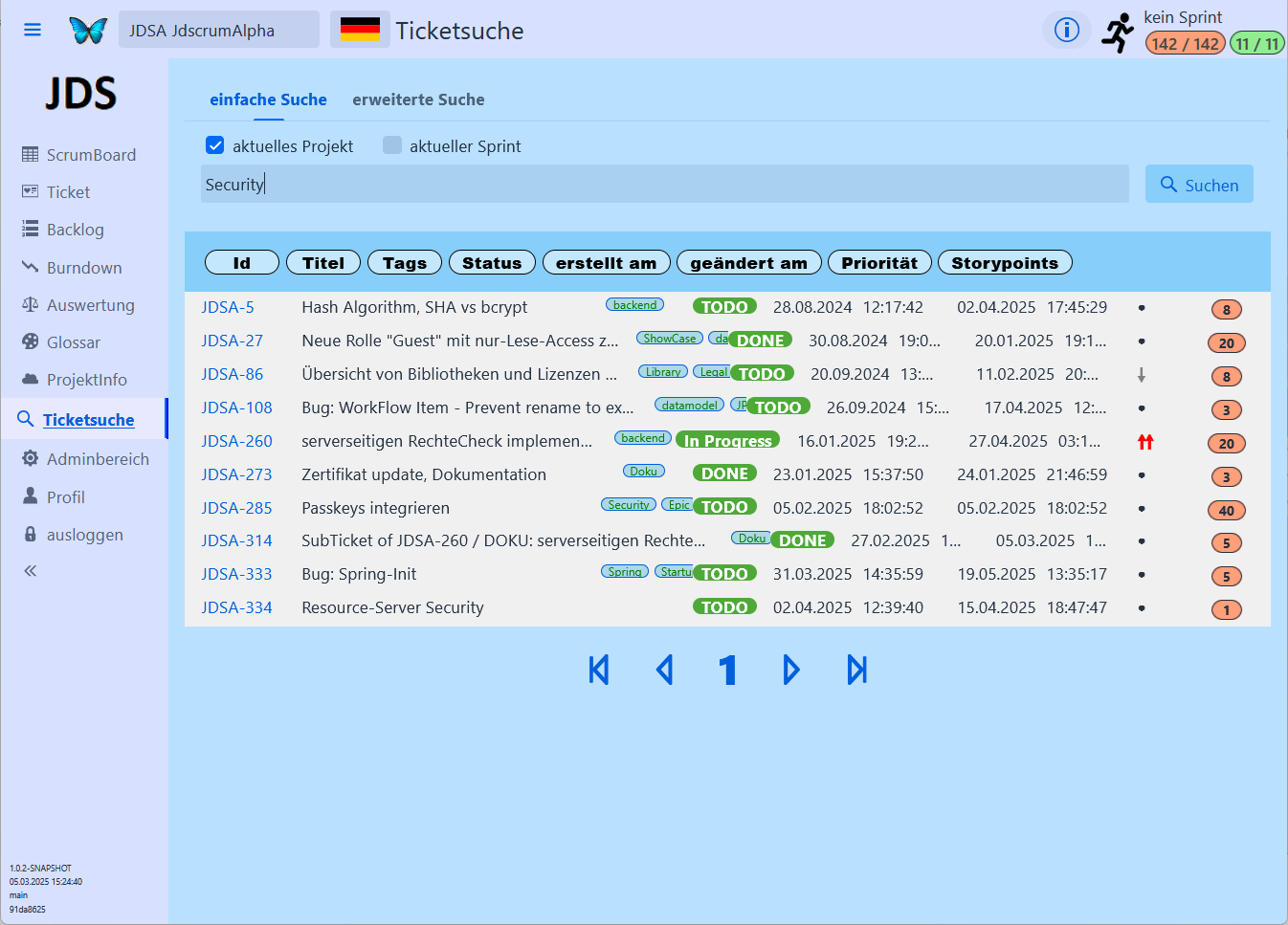 einfache Suche